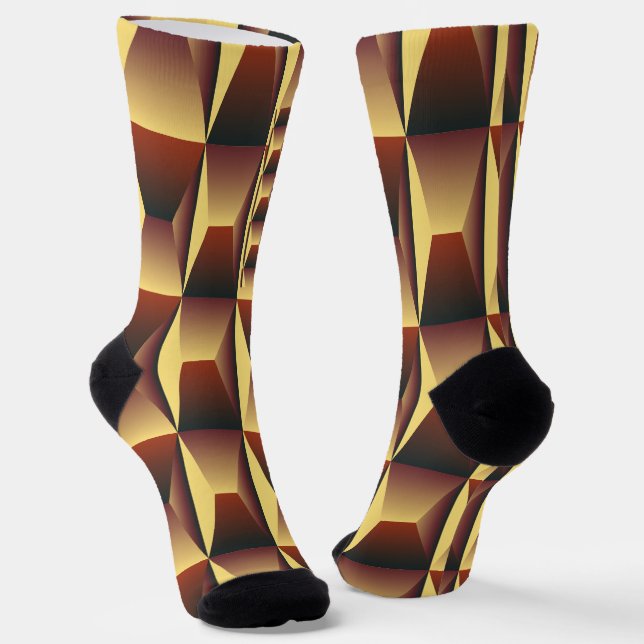 Pattern Stylish Fashion- Geometric Modern Elegant Socks (Angled)