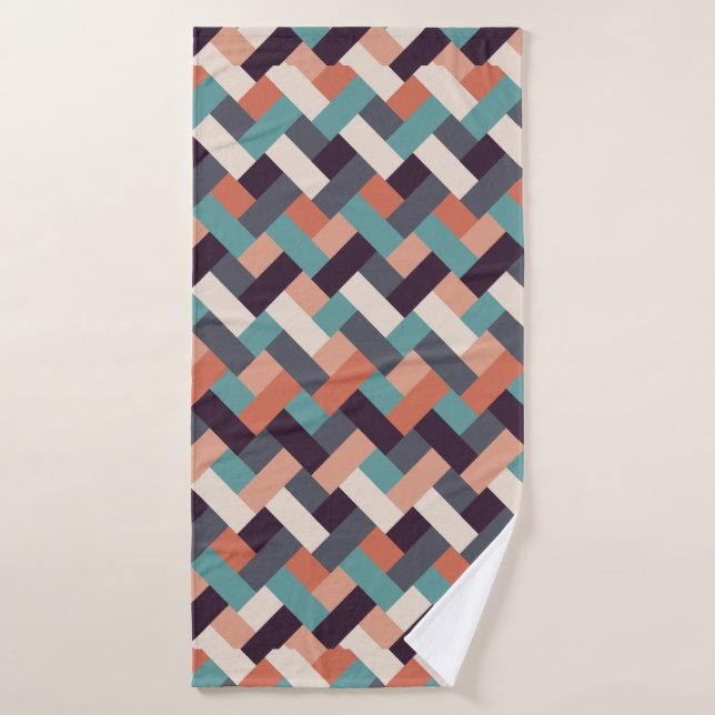 Pattern Stylish Fashion- Geometric Modern Vintage  Bath Towel (Bath Towel)