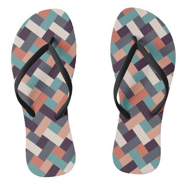 Pattern Stylish Fashion- Geometric Modern Vintage Flip Flops (Footbed)