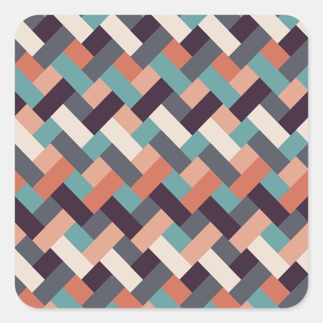 Pattern Stylish Fashion- Geometric Modern Vintage  Square Sticker (Front)