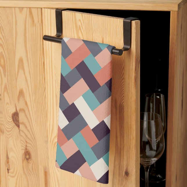 Pattern Stylish Fashion- Geometric Modern Vintage  Tea Towel (Thirds Fold)