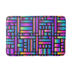 Pattern Stylish Modern- Fashion Geometric Tartan Bath Mat