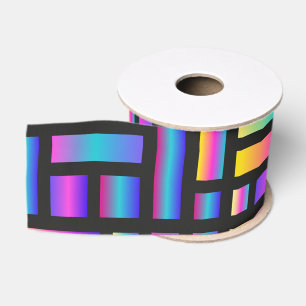 Pattern Stylish Modern- Fashion Geometric Tartan  Grosgrain Ribbon