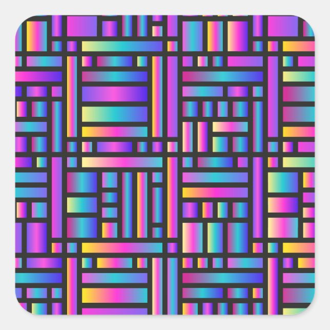 Pattern Stylish Modern- Fashion Geometric Tartan Square Sticker (Front)
