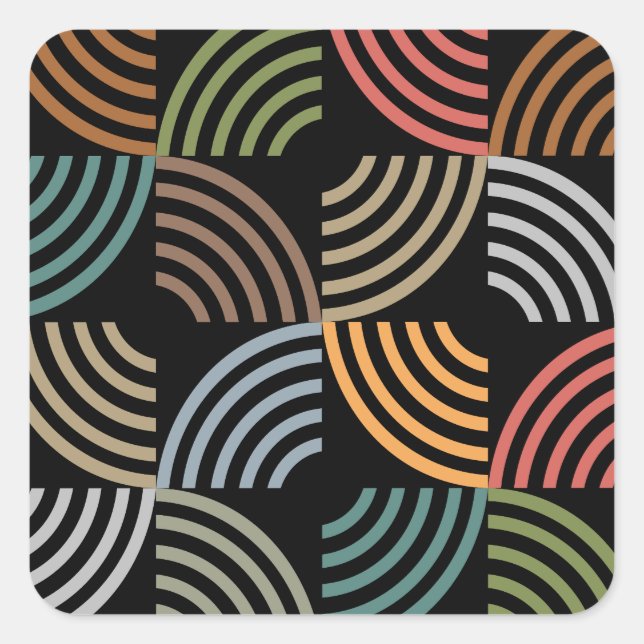 Pattern Stylish Modern- Fashion Geometric Vintage Square Sticker (Front)