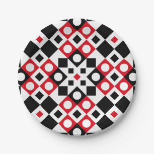 Pattern Stylish Modern Geometric Vintage Paper Plate
