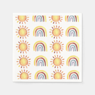 Pattern sun and rainbow napkin