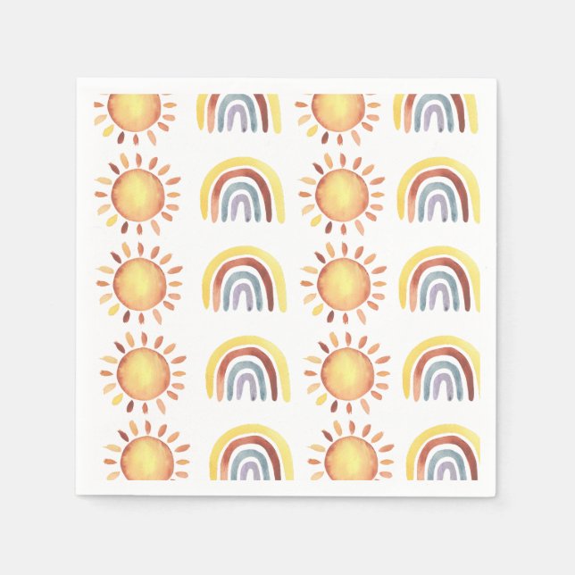 Pattern sun and rainbow napkin (Front)