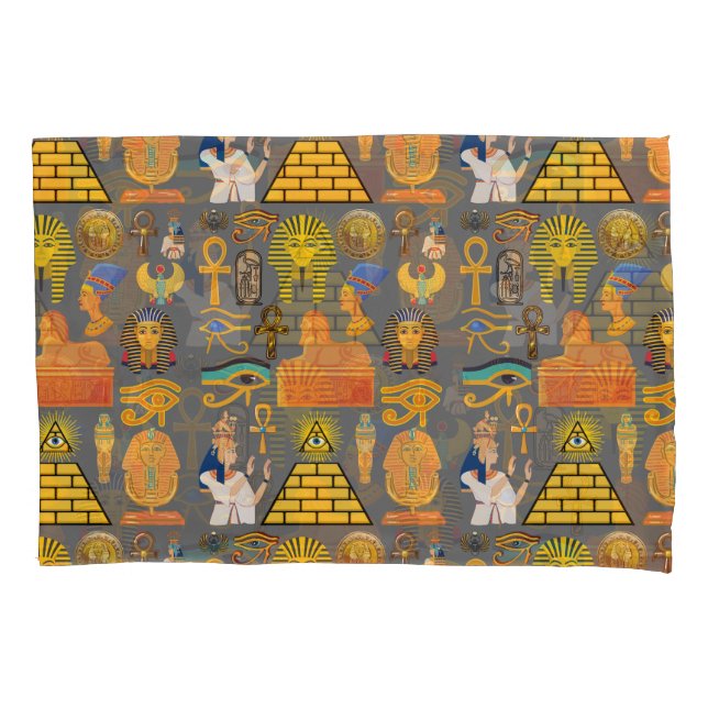 Pattern Symbol Ancient Egyptian Hieroglyphic  Pillowcase (Front-Left)
