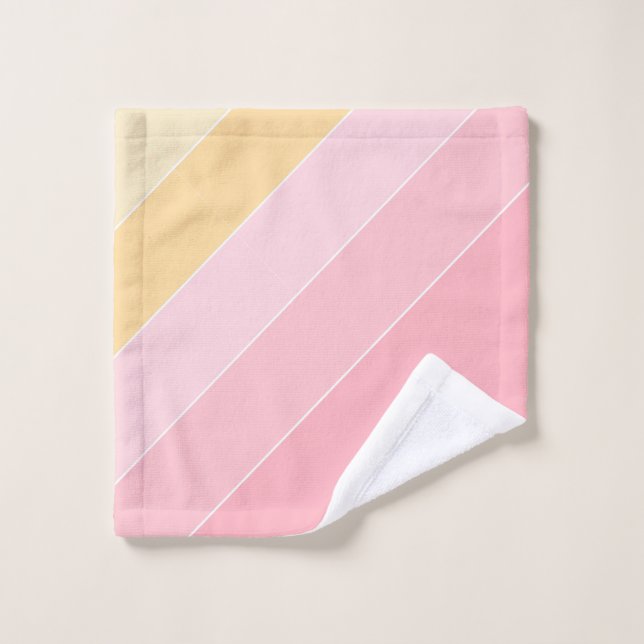 Pattern Template Pink Purple Yellow White Colours Wash Cloth (Wash Cloth)