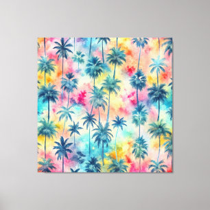 Pattern Tie Dye Palms Canvas Print