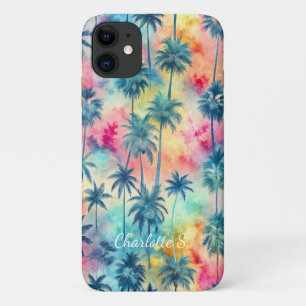 Pattern Tie Dye Palms Custon iPhone 11 Case