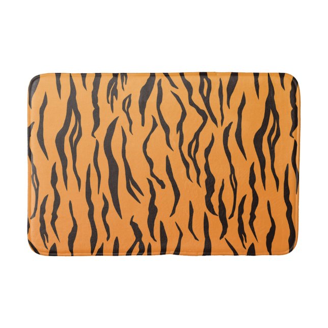 Pattern Tiger Skin Stripes Bath Mat (Front)