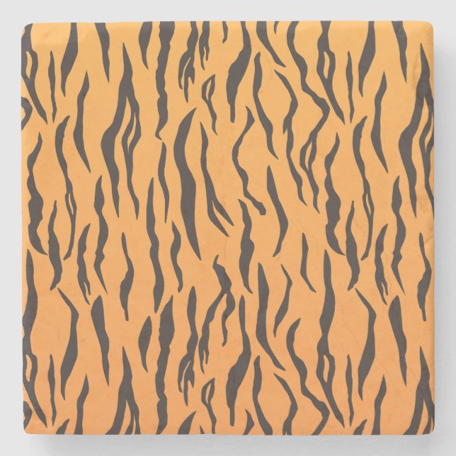Pattern Tiger Skin Stripes Stone Coaster (Front)