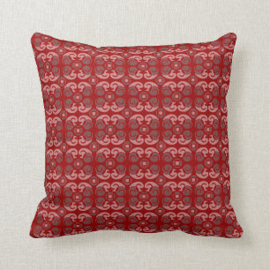 Pattern toned red grey lumber pillow