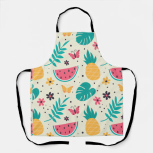 Pattern Tropical Fruit Watermelon Pineapple Apron