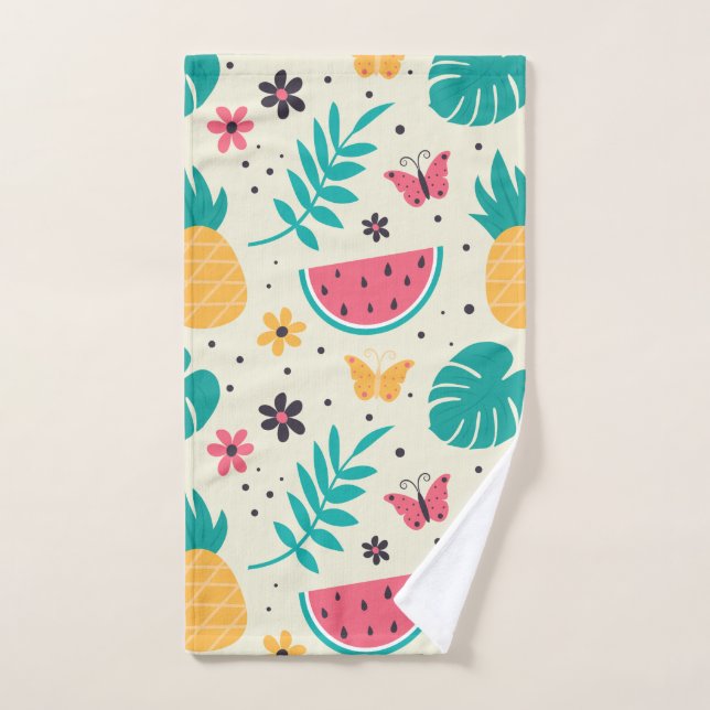 Pattern Tropical Fruit Watermelon Pineapple    Hand Towel (Hand Towel)