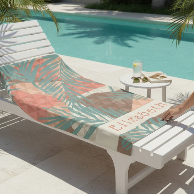 Pattern Tropical Vacation Name Beach Towel (Creator Uploaded)
