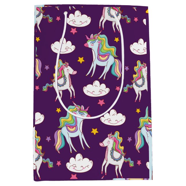 Pattern Unicorn Funny Magic Horse      Medium Gift Bag (Front)