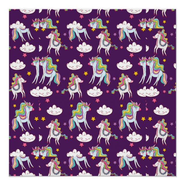 Pattern Unicorn Funny Magic Horse        Poster (Front)