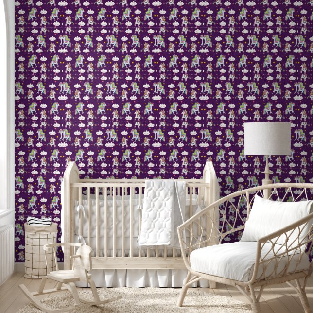 Pattern Unicorn Funny Magic Horse      Wallpaper (Kids)