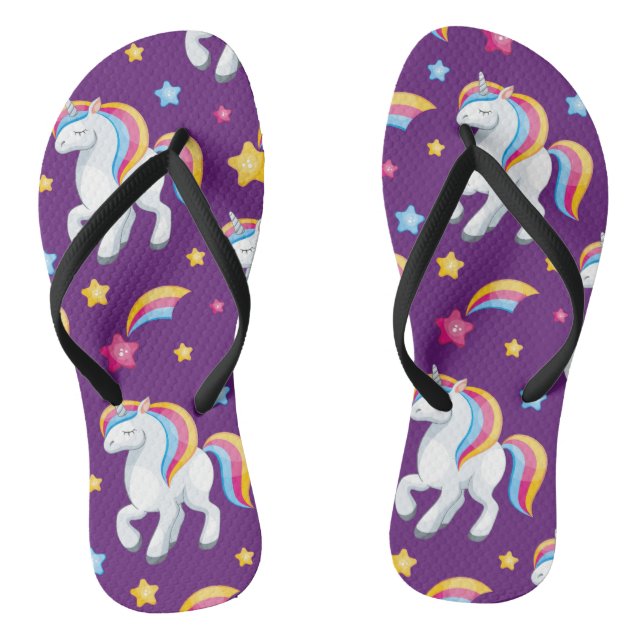 Pattern Unicorn Magic Horse Cute   Flip Flops (Footbed)