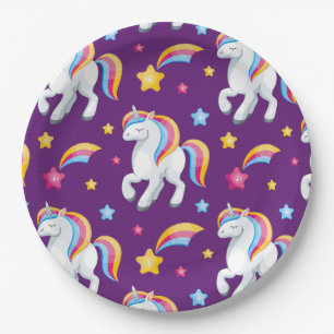 Pattern Unicorn Magic Horse Cute Paper Plate