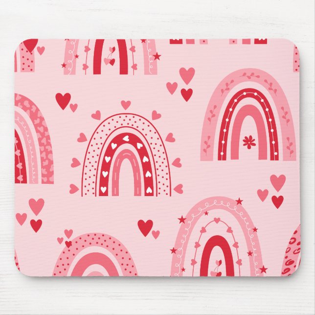 Pattern Valentine 2023 Background With Heart Love  Mouse Mat (Front)