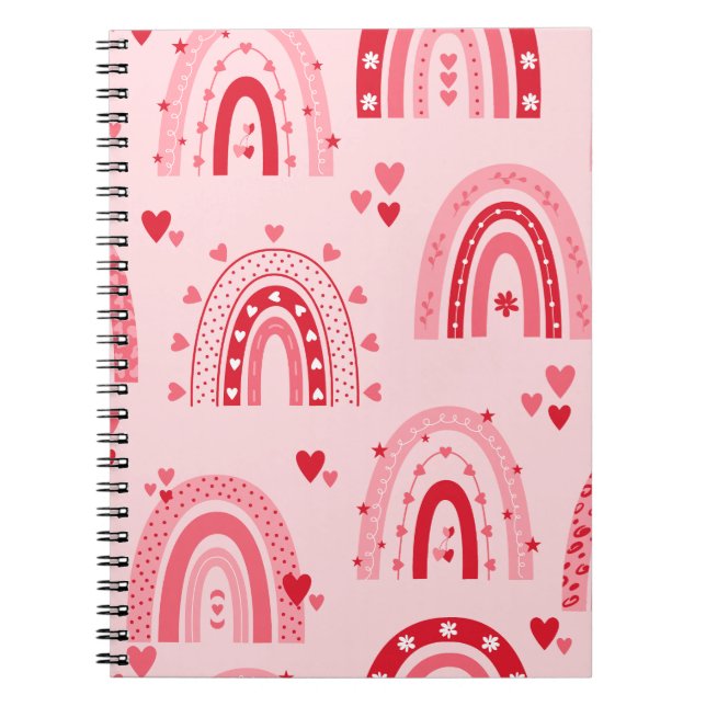 Pattern Valentine 2023 Background With Heart Love Notebook (Front)