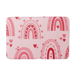 Pattern Valentine 2024 Background With Heart Love  Bath Mat