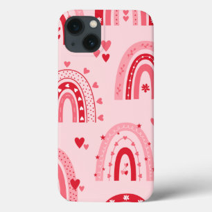 Pattern Valentine 2024 Background With Heart Love iPhone 13 Case