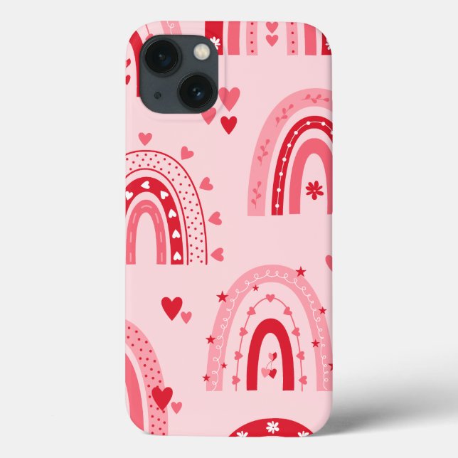 Pattern Valentine 2024 Background With Heart Love  Case-Mate iPhone Case (Back)