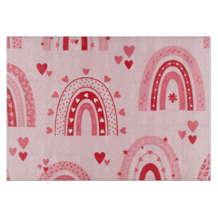 Pattern Valentine 2024 Background With Heart Love Cutting Board