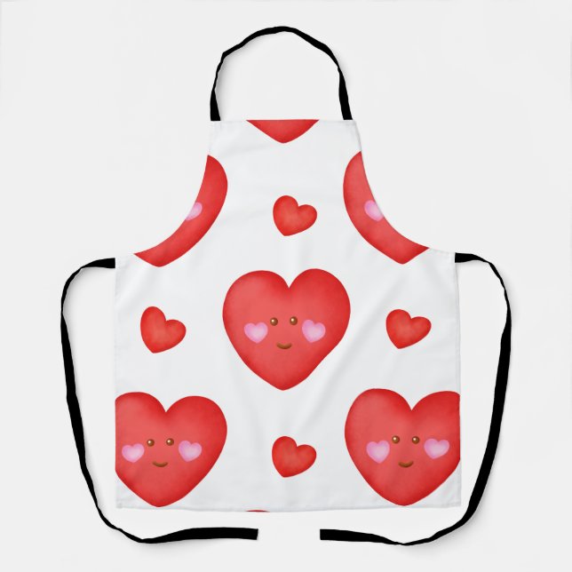 Pattern Valentine Background With Heart Love       Apron (Front)