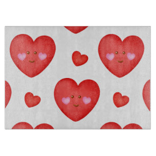 Pattern Valentine Background With Heart Love Cutting Board