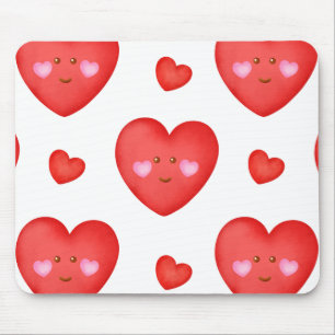 Pattern Valentine Background With Heart Love  Mouse Mat