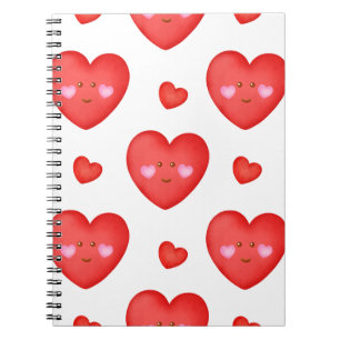 Pattern Valentine Background With Heart Love Notebook