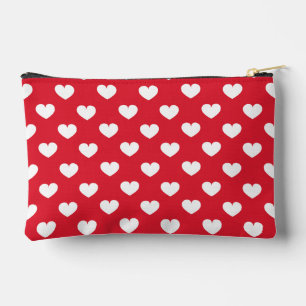 Pattern Valentine Background With Hearts Love Accessory Pouch
