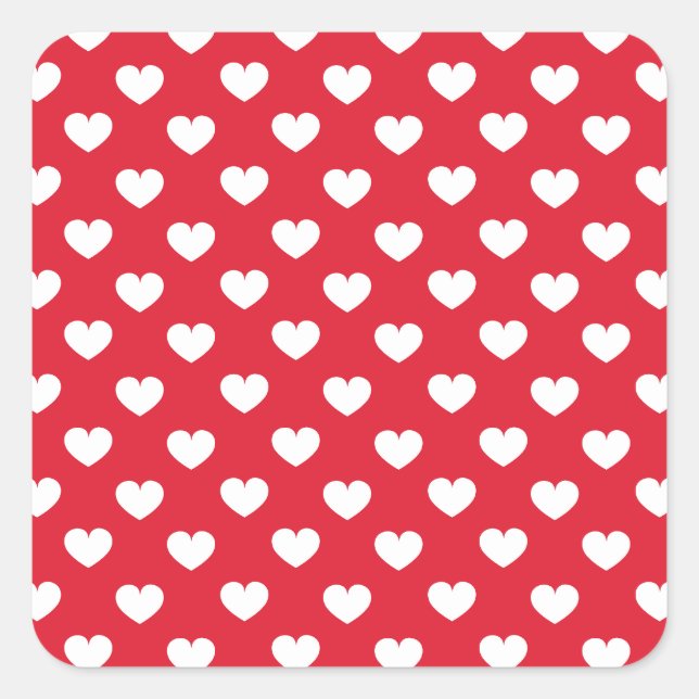 Pattern Valentine Background With Hearts Love    Square Sticker (Front)