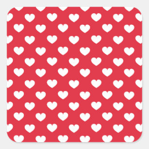 Pattern Valentine Background With Hearts Love    Square Sticker