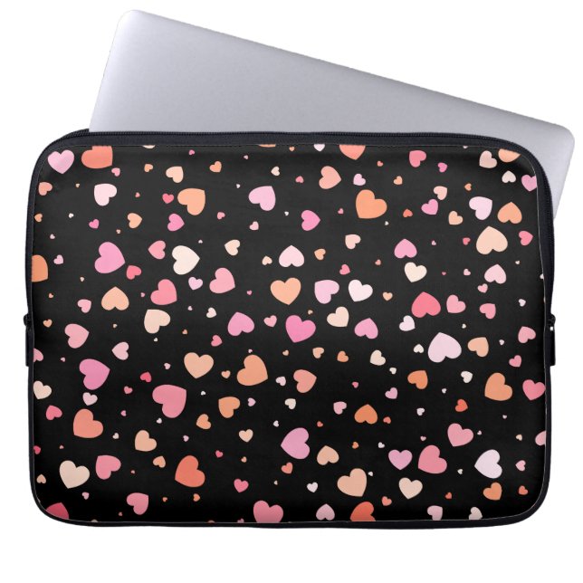 Pattern Valentine`s 2023 Background With Heart  Laptop Sleeve (Front)