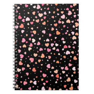 Pattern Valentine`s 2023 Background With Heart Notebook
