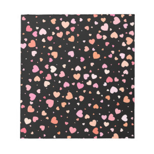 Pattern Valentine`s 2023 Background With Heart Notepad