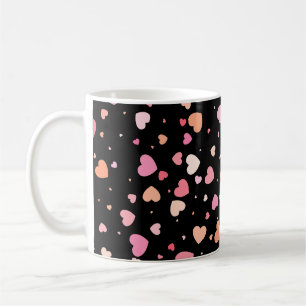 Pattern Valentine`s 2024 Background With Heart     Coffee Mug