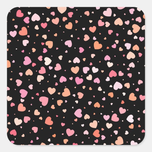Pattern Valentine`s 2024 Background With Heart   Square Sticker (Front)
