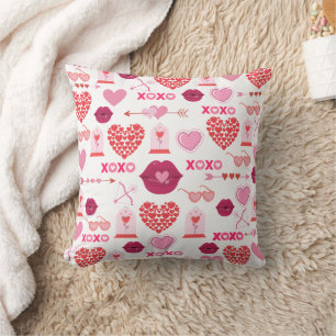 Pattern Valentine`s Day 2023 Background With Heart Cushion