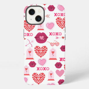 Pattern Valentine`s Day 2024 Background With Heart iPhone 13 Case