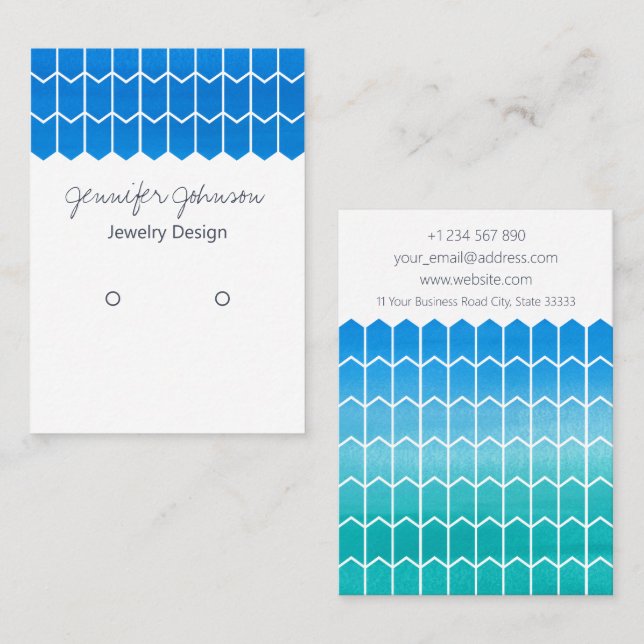 Pattern Watercolor Earring Holder Display Card (Front/Back)