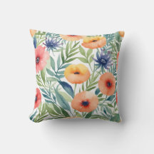 Pattern watercolor flowers