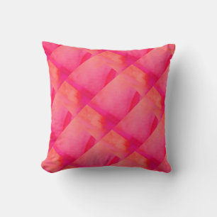 Pattern watercolor wash abstract pink red pillow